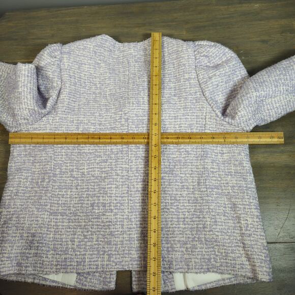 pushBUTTON Clothing Tweed Blazer Jacket Lavender Size Small Gold Accents KPop - Picture 8 of 9